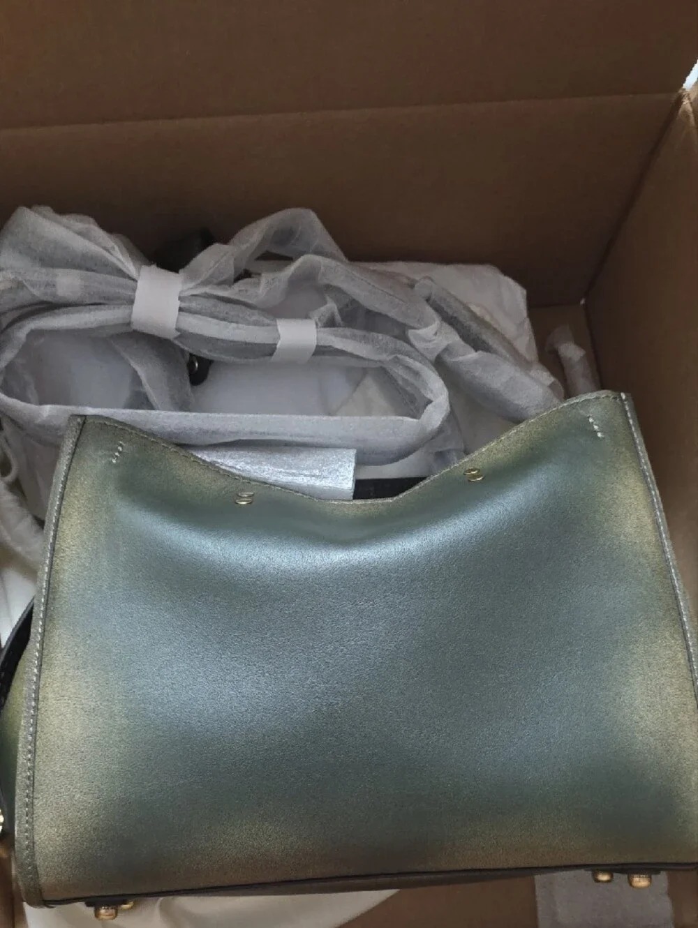 COACH Rogue Bag 31 In Green Loved Leather
